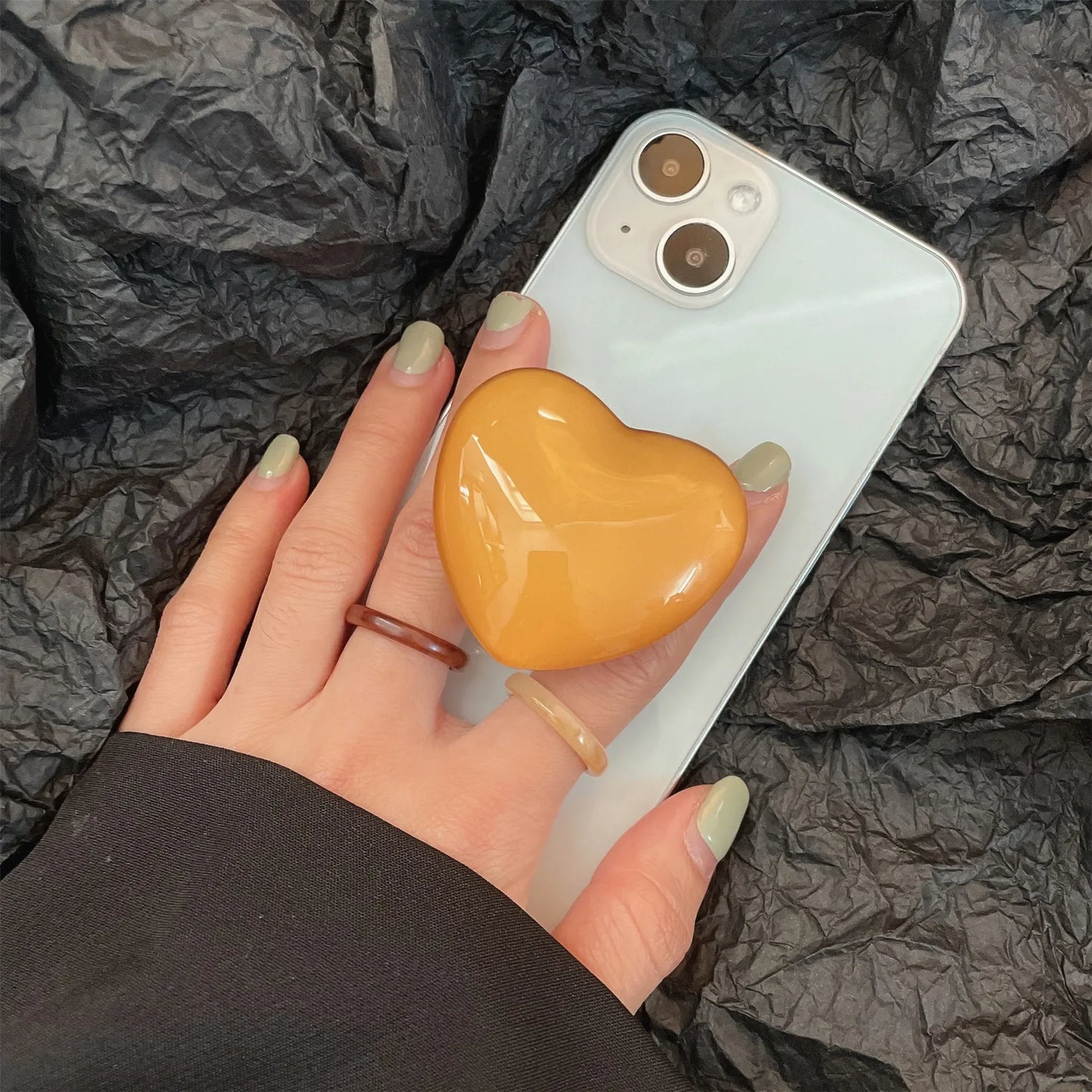 Heart Pop Socket Griptok Finger Grip Bracket Stand