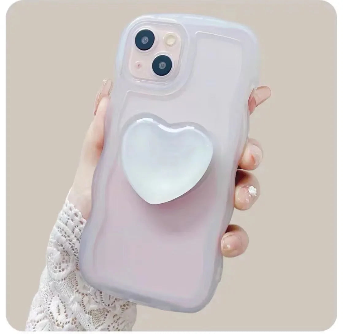 Heart Pop Socket Griptok Finger Grip Bracket Stand