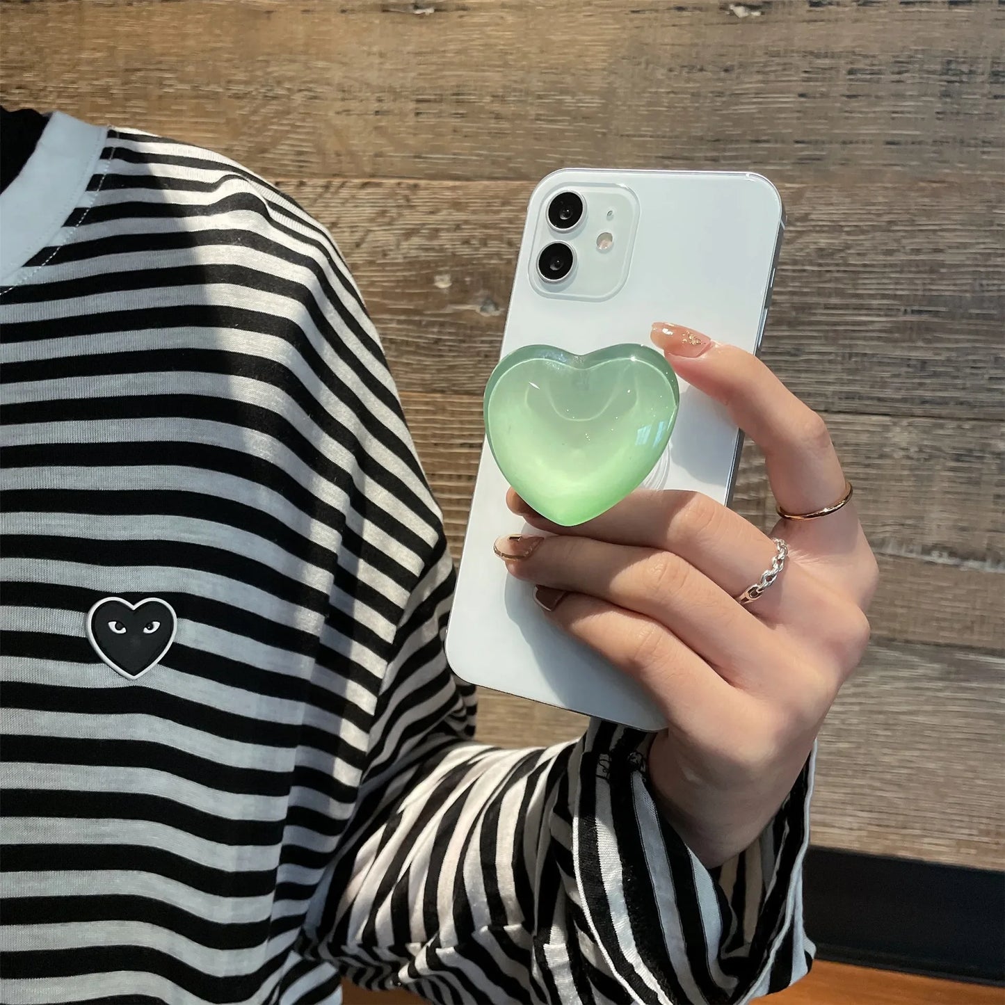 Heart Pop Socket Griptok Finger Grip Bracket Stand