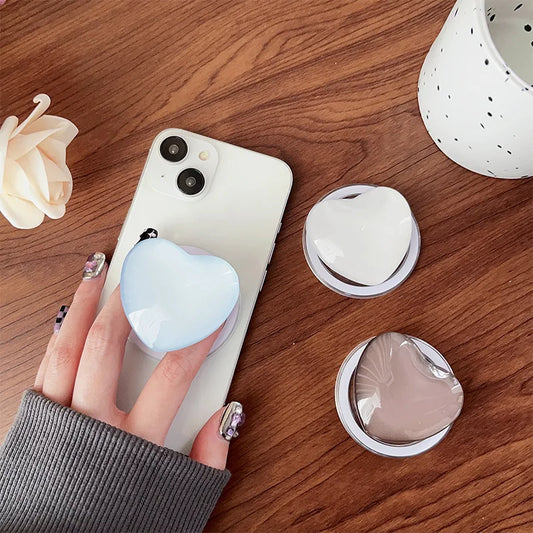 3D Hearts Glass Magnetic Phone Grip For iPhone 16 15 14 Pro Max